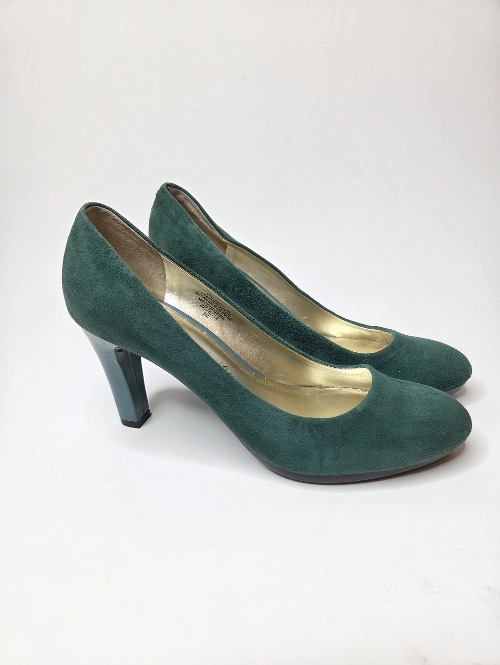 Anne Klein Iflex Emerald Green Suede Pumps Size 9